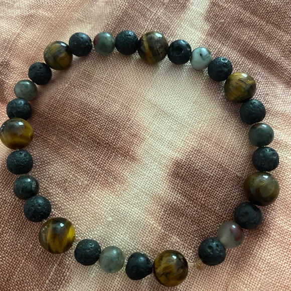 Bracelet African blood beads and tiger eye - Picture 3 of 4